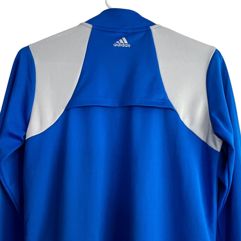 Adidas Kid Quarter Zip Pullover Long Sleeve Blue Oak Tree Logo Athletic M 11-12Y - Picture 6 of 10